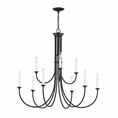 THOMAS Meadowview 36'' Wide 9-Light Chandelier - Matte Black CN340926